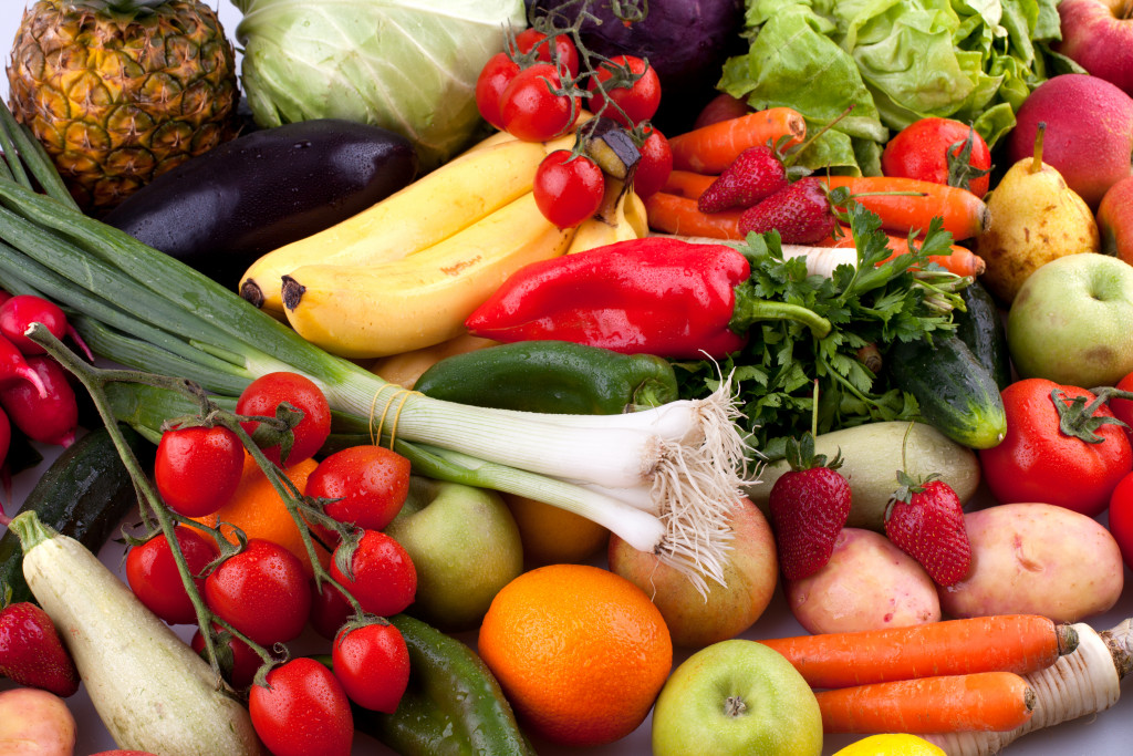 Various healthy fruits and vegetables