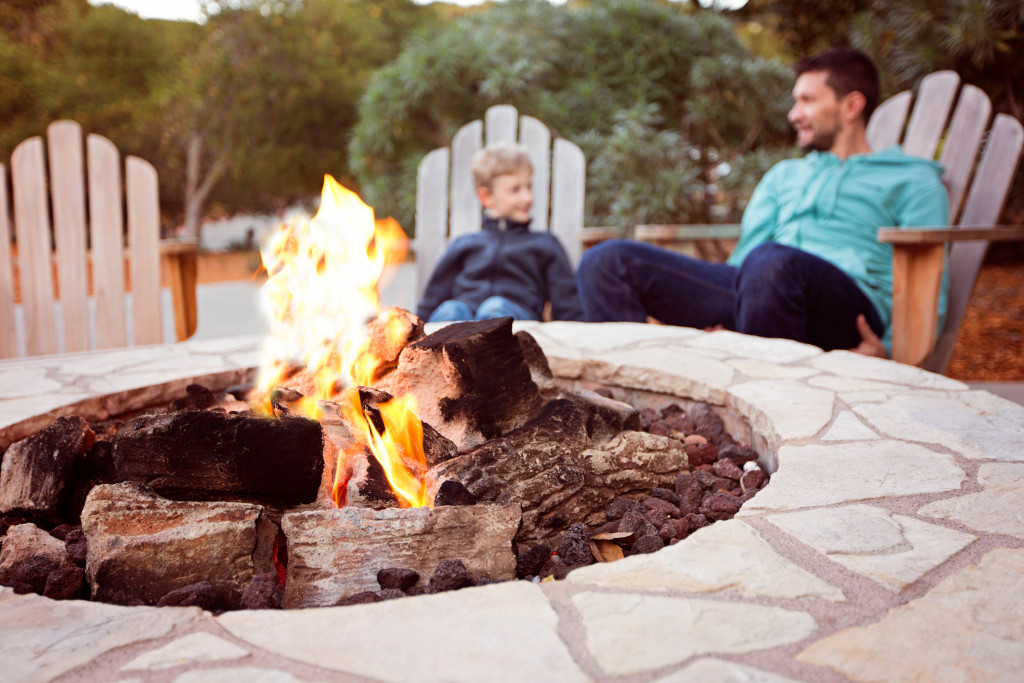 a traditional fire pit at an outdoor space